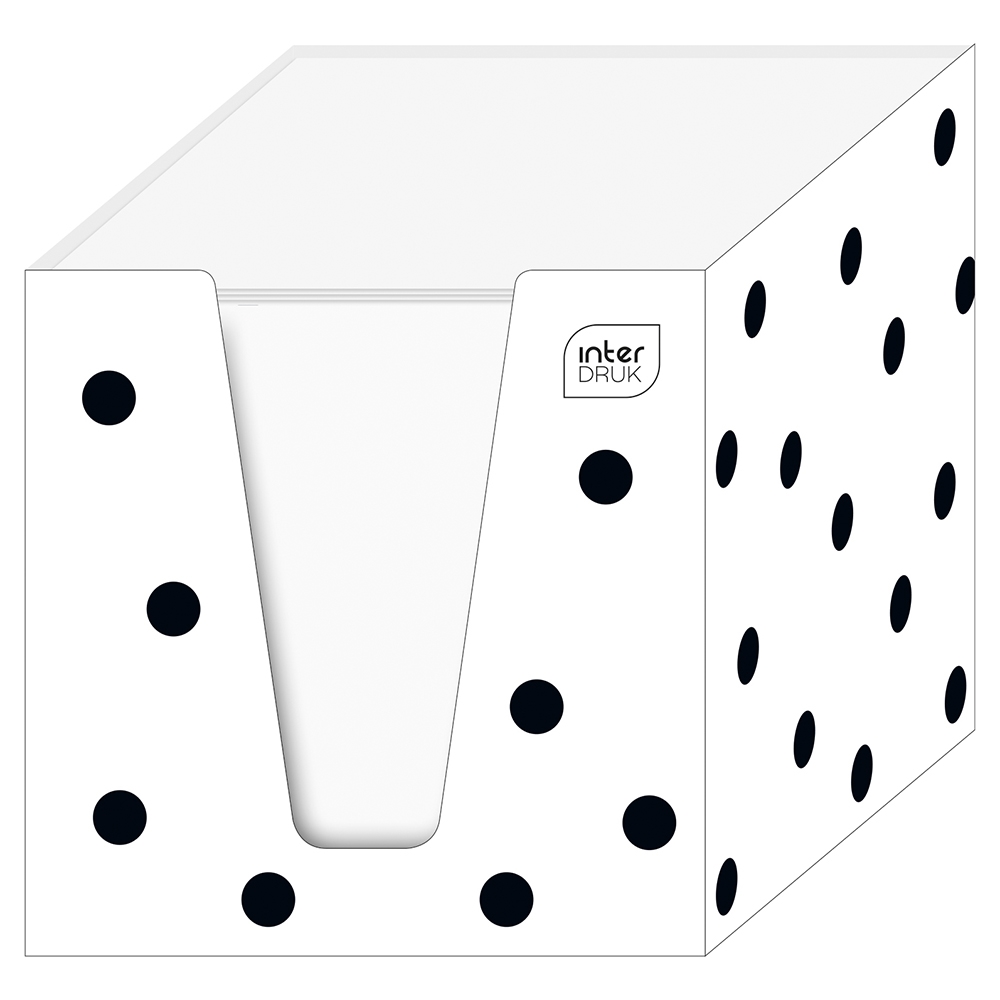 Kosta papierowa w kubku, biała, 90x90x90, Interdruk